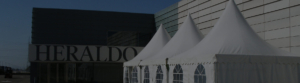 Venta y alquiler de jaimas y carpas para eventos privados. Aracarpas para Heraldo de Aragón.