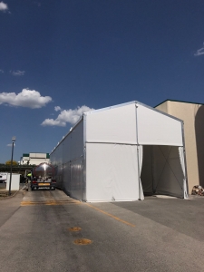 Carpa para almacenaje en empresa láctea