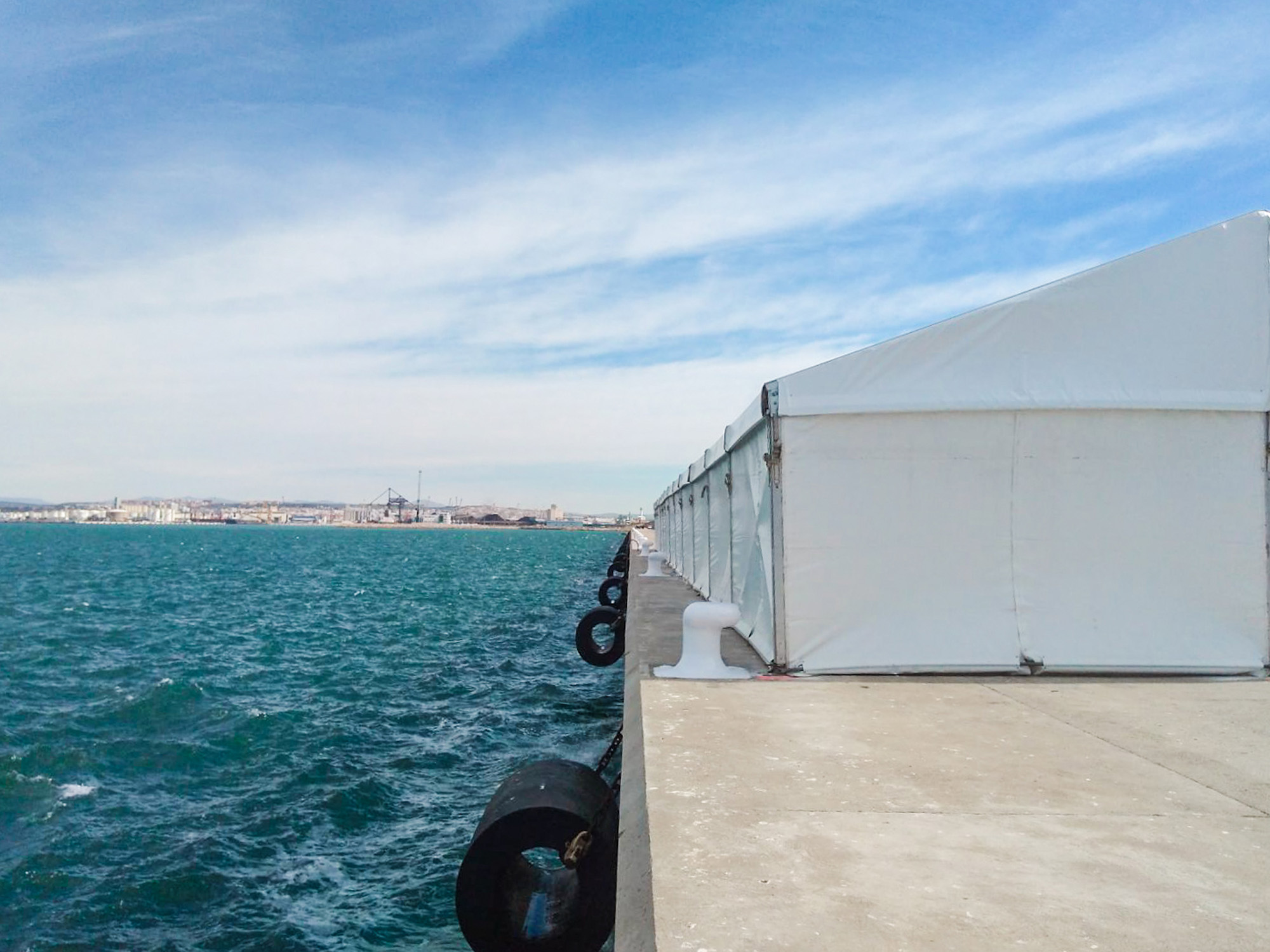 Carpa para recepción de cruceros